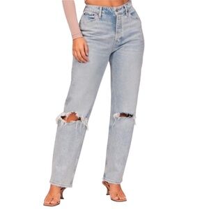 Abercrombie & Fitch High Rise Dad Jeans Light Wash 14